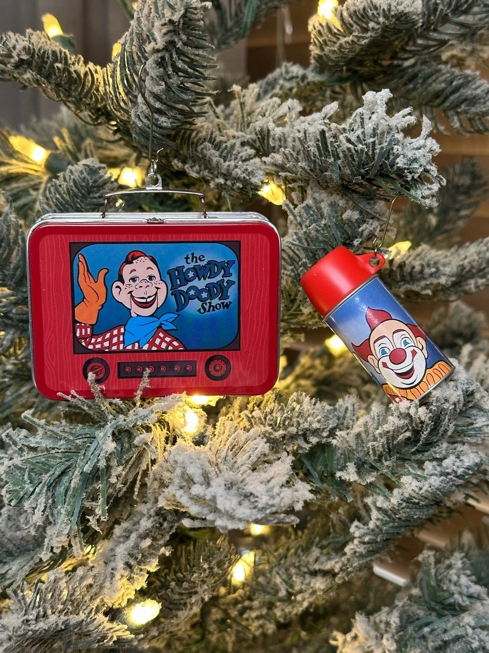 1999 Hallmark Howdy Doody Lunch Box & Thermos Ornament Set